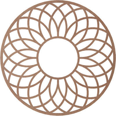 Médaillon 24 po x 24 pi x P 8 1/4 po x P 3/8 po, panneau de fibres à densité moyenne, panneau de fibres à densité moyenne brut