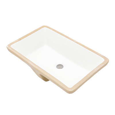 Rectangular White Ceramic Undermount Bathroom Sink 21X13 Inches, Modern Classic Design, Stain European Inspired Easy To Maintain