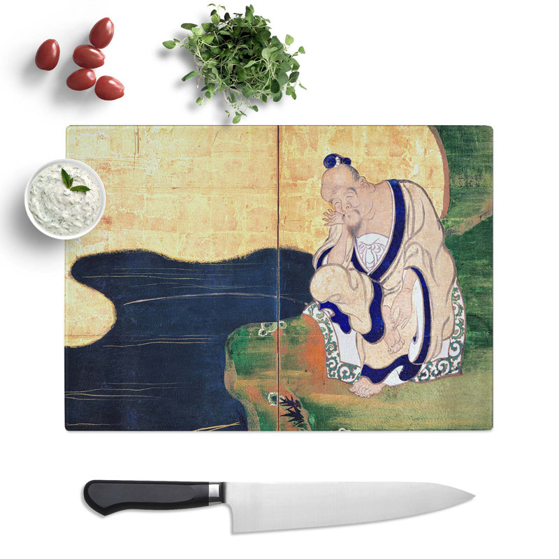 Tempered Glass Tai Gong Wang by Ogata Korin Chopping Board, 28.5 cm x 20 cm
