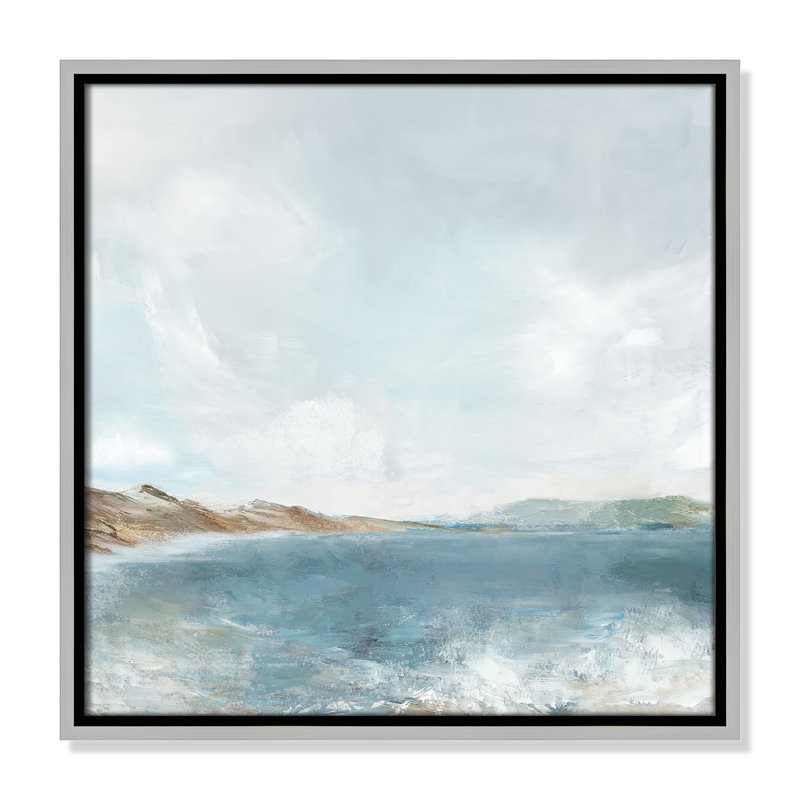 Echoes in Blue Print par PI Studio, Flottant argenté, H 17,5 po x l 17,5 po