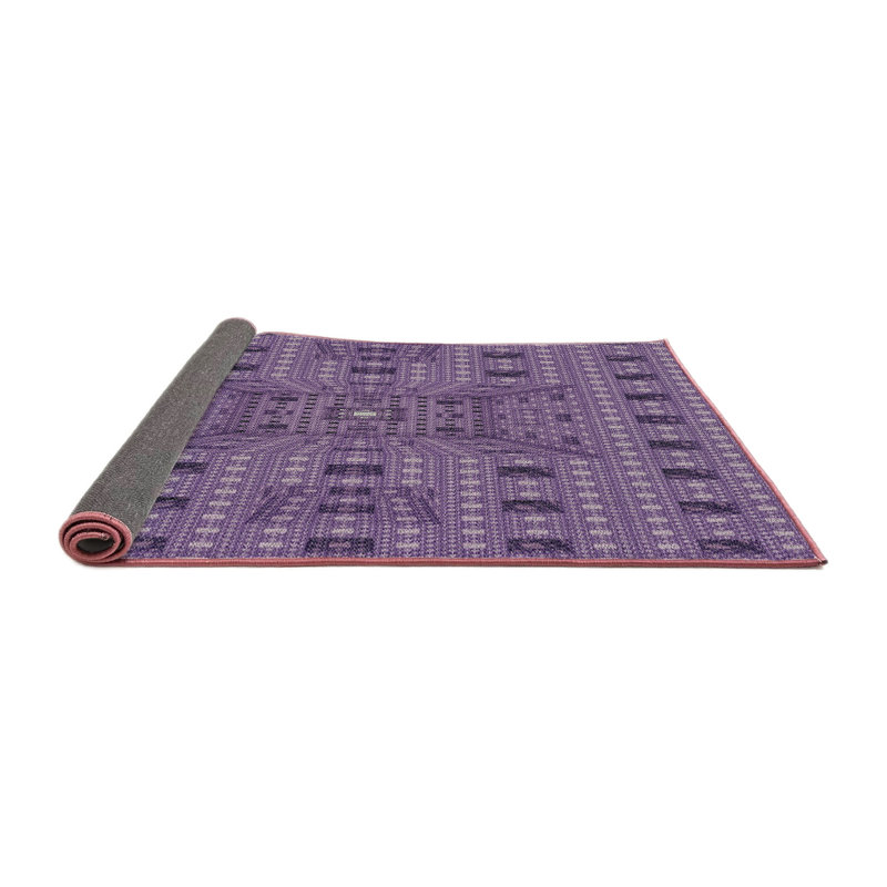 Tapis mauve à métier motorisée, Rond 5 pi