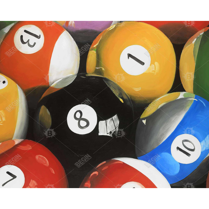 Pool Balls Closeup Print On Canvas