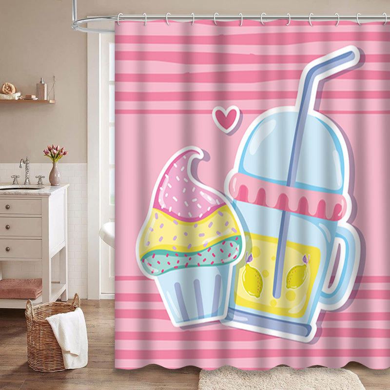 Rideau de douche Pastel Cupcake Juice, L 72 po x l 84 po