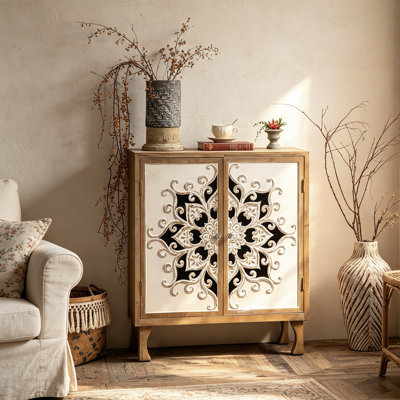 31.5"French Vintage Shoe Cabinet, 2-Door Breathable Design, Dustproof Entryway Storage, Retro Home Organizer