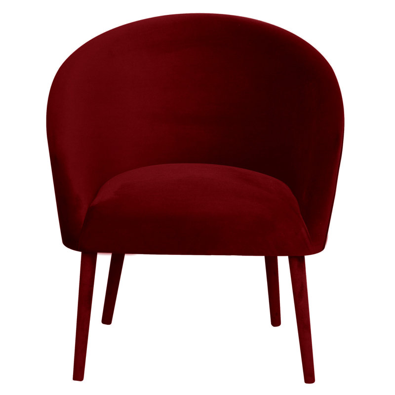 Upholstered Barrel Chair, Burgundy