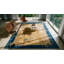 Tapis antiques Art déco chinois floral bleu marine, ivoire, beige, crème, blanc, années 30