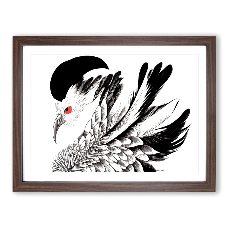 Ravishing Bird - Single Picture Frame Painting, 25cm H x 34cm W x 2cm D, Walnut Framed