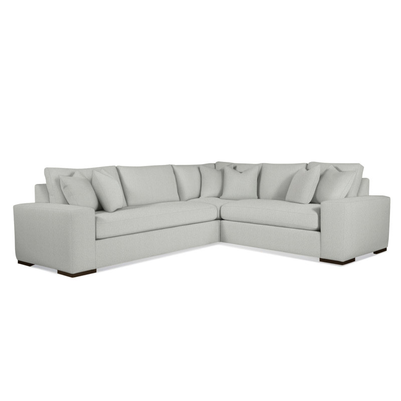 Memphis Sectional, Frost White, Right Hand Facing, Brown Geometric, 0456-33