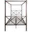 Structure de lit plateforme en métal avec baldaquin, noir. Fabrication robuste et stable. Un environnement de sommeil silencieux. Vaste espace de rangement. Facile à assembler. 12. Supporte un cadre d'auvent de 400 à 600 lb, double