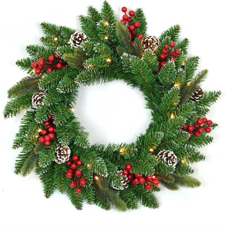 Faux PVC 46cm Christmas Wreath