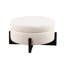 Repose-pieds rond élégant avec rangement, pieds pliables en chêne, parfait pour un décor moderne et minimaliste