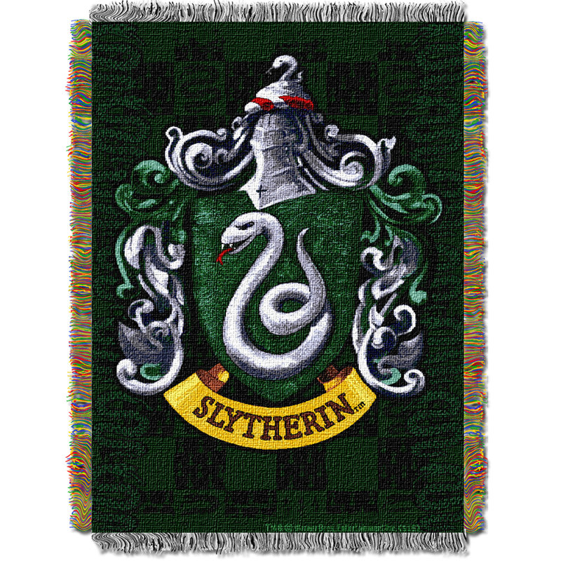 Warner Bros. Harry Potter Throw Blanket, Slytherin Shield Wizarding World Decor, 48x60 Inches