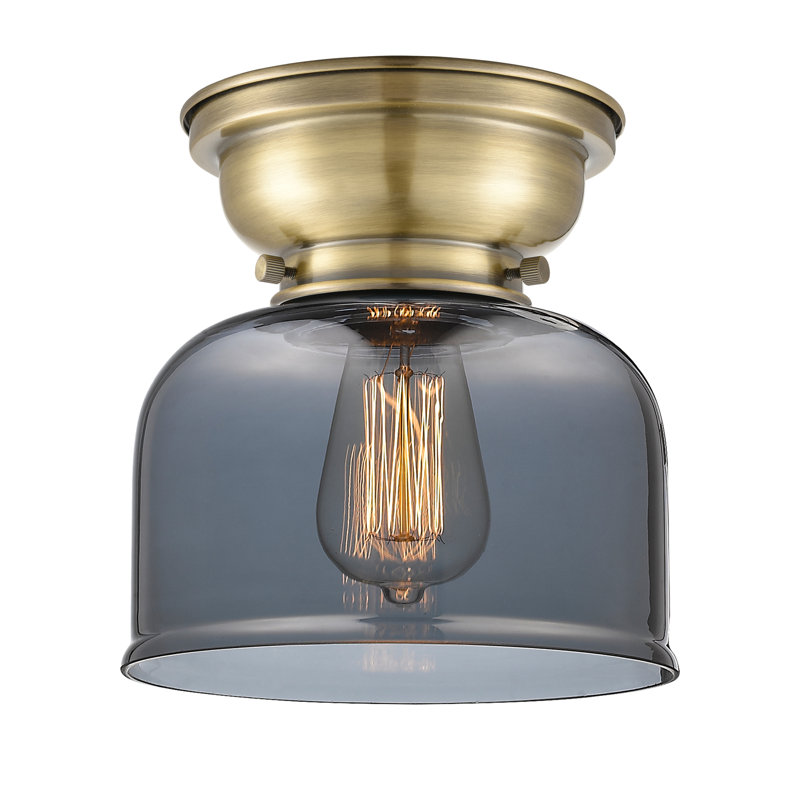Plafonnier encastré 8 lumières Moody, Laiton antique, Ampoule non incluse, Plaqué couleur fumée