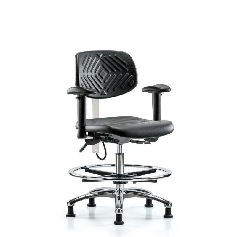 Colton Drafting Chair, Black, Glides, Included
