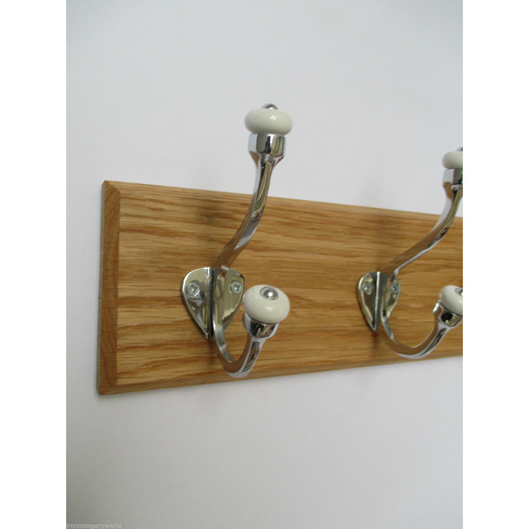 Solid Wood 4 - Hook Wall Mounted Coat Rack