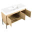 Meuble-lavabo 48 po avec lavabo en résine et armoire 3 portes, aspect moderne, couleur chêne, bois massif multicouche pour une construction solide et stable