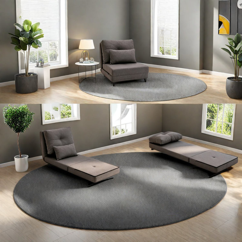 Chaises d'appoint réglables, chaise longue moderne en acier de lin pour la maison