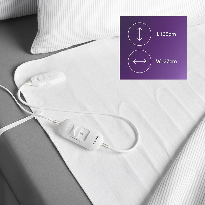 Emperial Electric Blanket - Single Heated Under Blanket with Detachable Controller & 3 Heat Settings - 65x135cm