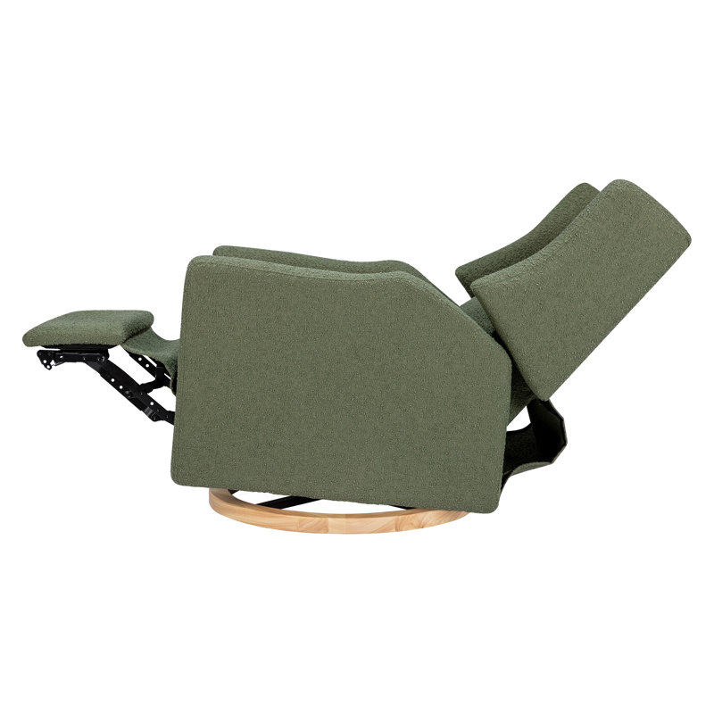 Kiwi Electronic Swivel Reclining Glider, Olive Boucle