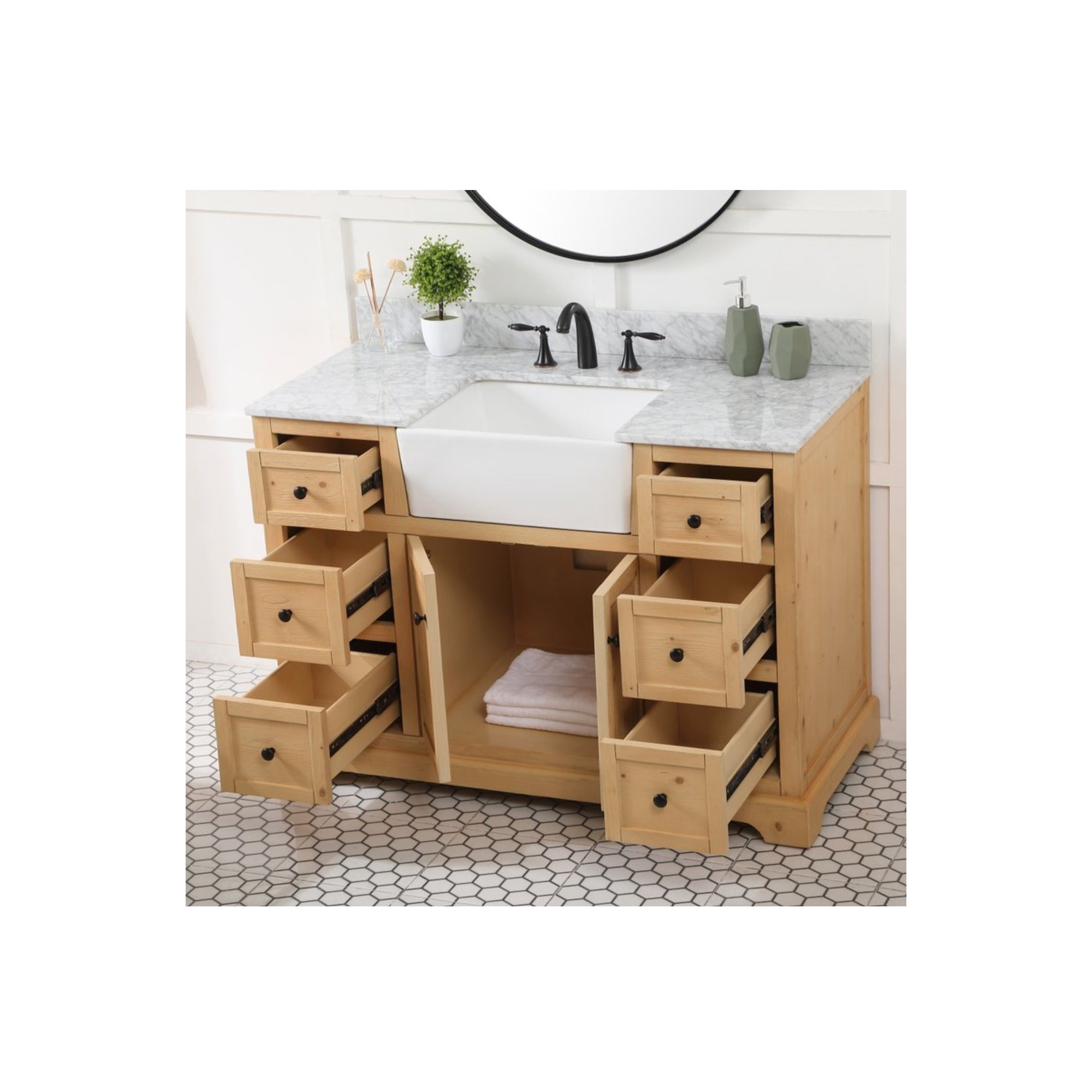 Pardue 48'' Single Bathroom Vanity, Natural Wood