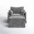 Cario 45"W Farmhouse Oversized Slipcovered Armchair with Casters and Ottoman-98143555