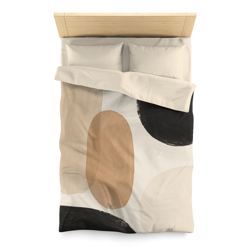 Microfiber Duvet Cover Boho Style, Design 76, Cream, Twin Duvet Cover