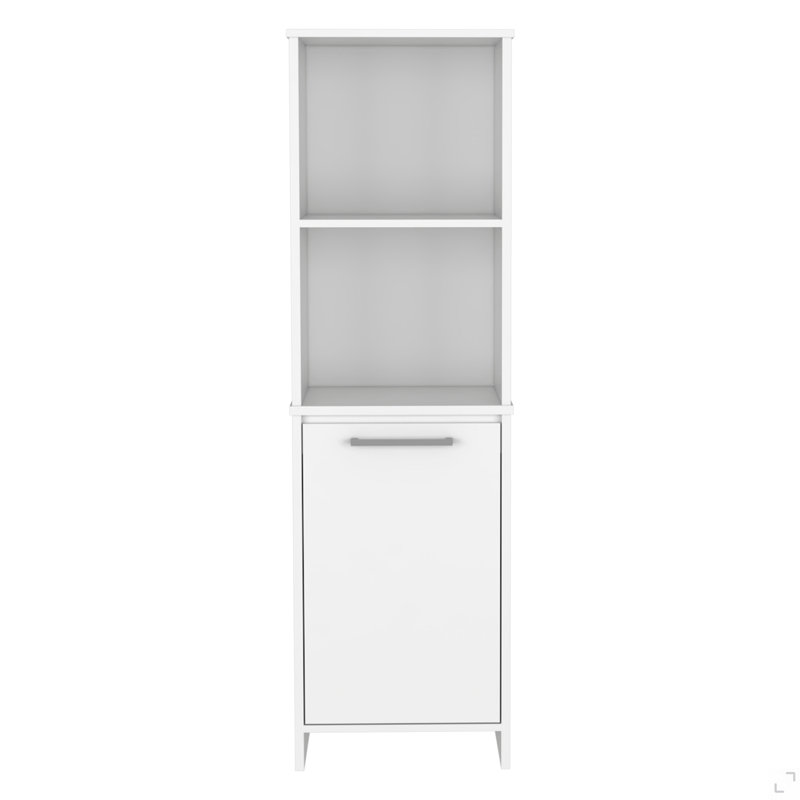 Garde-manger Eiffel, deux tablettes extérieures, armoire à une porte, deux tablettes intérieures - blanc