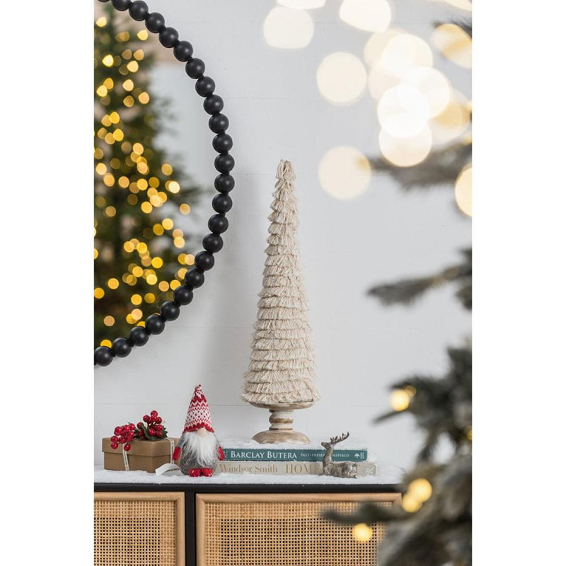 Cône à franges D5.1X21.7 "avec base en bois, H 21,81 po x l 5,21 po x P 5,21 po