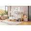Lit superposé simple au-dessus d'un lit double en métal avec tiroir et échelle de rangement latérale et garde-robe