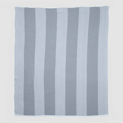 Outdoor Tailored Grey Stripe Throw