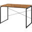 Bureau d'étude élégant avec surface rectangulaire en bois et bureau fonctionnel en métal