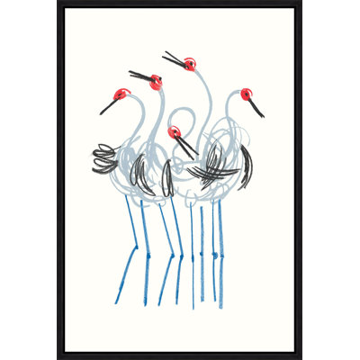 Dancing Cranes III Painting by David Erickson