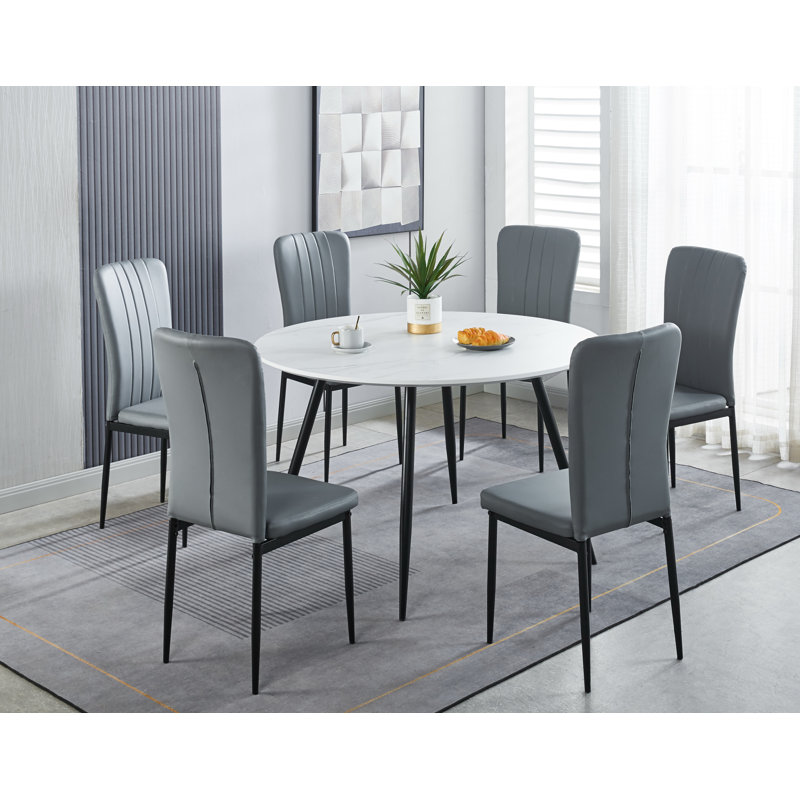 Mose 6 - Person Dining Set, White
