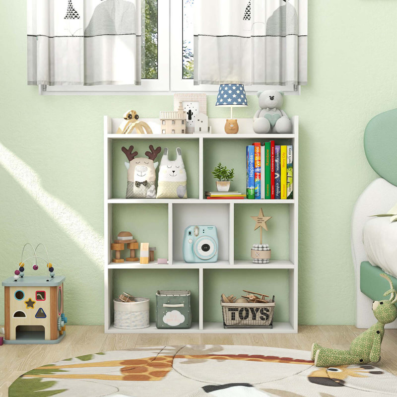 Ebern Designs 2 Pcs 7-cube Bookcase Open Storage Shelf With Anti-tipping Kits For Living Room, White