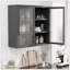 Armoire de rangement murale, verre à gaufres-1542060619