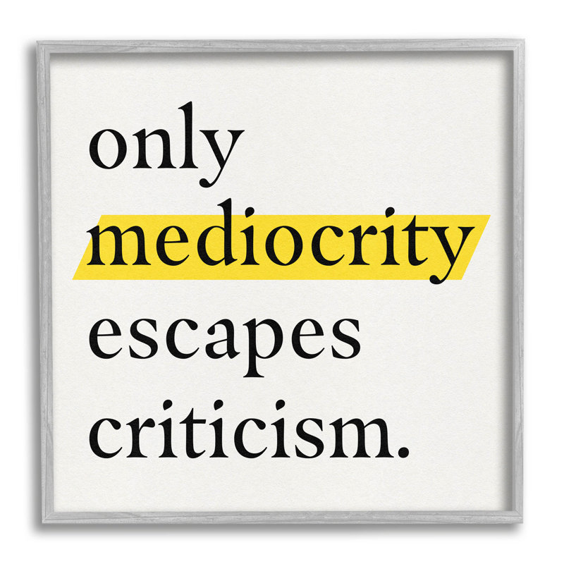 «Mediocrity Escapes», citation de photo encadrée, H 12 po x l 12 po x P 1,5 po, Estampe numérique Farmhouse