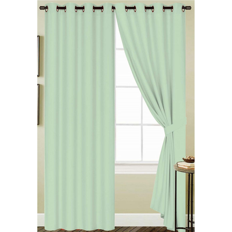 Monaca Semi-Sheer Window Curtain Panel with Grommets, White, 54" W x 84" L