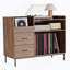 Armoire polyvalente blanche et bleue avec cinq tablettes pour un rangement organisé et une esthétique moderne-1811772180
