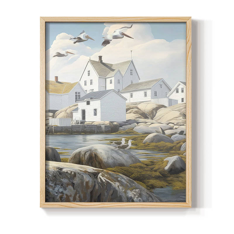 Fisherman's Way II, reproduction encadrée - bois massif, Naturel, H 30 po x l 24 po
