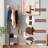 This Floor-Standing Solid Wood Coat Rack With Wheels Features A Double-Layer Shelf And Five Hooks. It Boasts Strong Load-Bearing Capacity And Is Suitable For Various Settings, Including Homes And Hotels.-1115199198