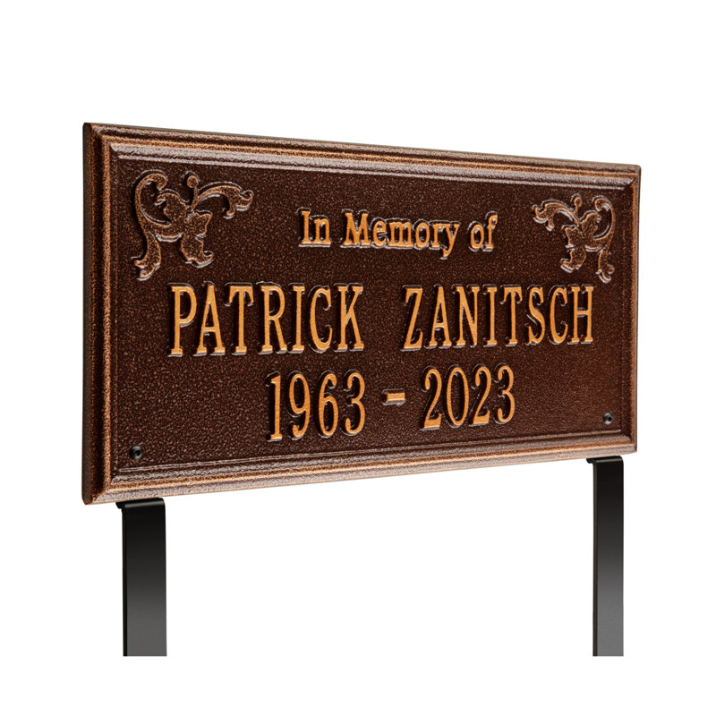 Wilmington in Memory of Memorial Plaque/Stone, Yes, Antique Copper