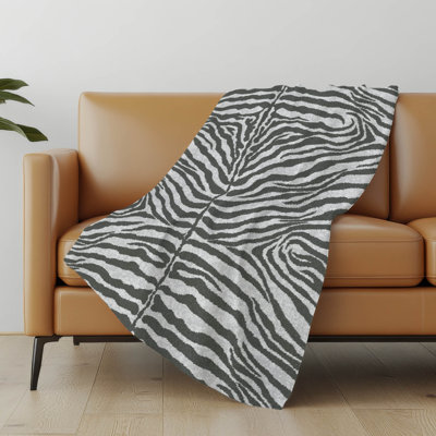 Addison Machine Washable Sherpa Zebra Throw Blanket