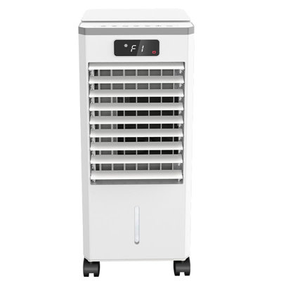 Portable Evaporative Air Cooler Fan,Swamp Cooler for Bedroom Office,Touch & Remote Control,1.84 Gal Water Tank,3-Speed Cooling Fan, 3-Side Cooling Pads, Auto Swing Louvers,Portable Carry Handle,White