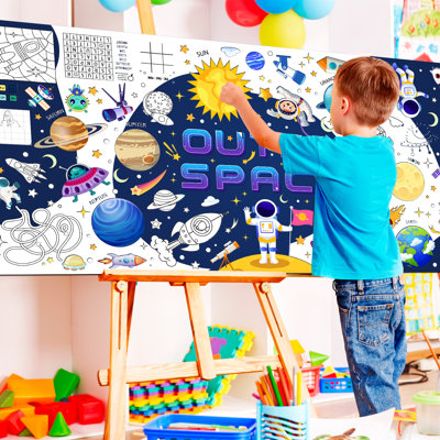 Outer Space Coloring Poster, 70.8''x31.4'' Space Large Coloring Poster