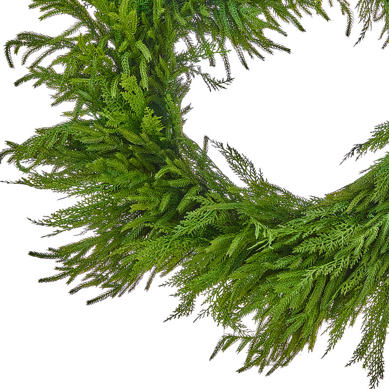 30" Real Touch Cedar and Norfolk Pine Wreath