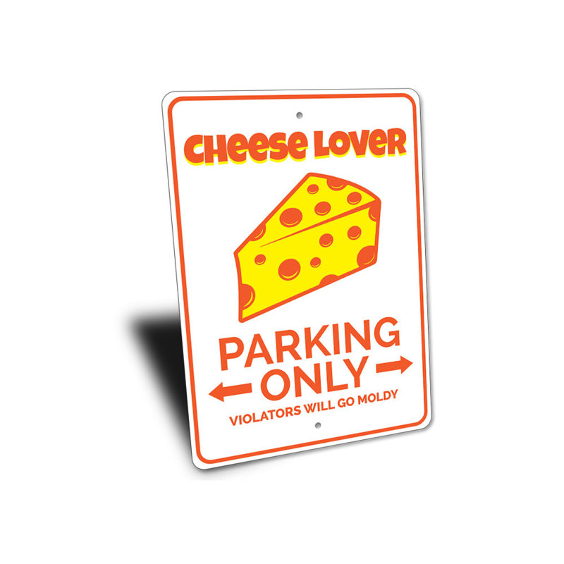 Enseigne en aluminium «Cheese Lover», H 18 po x l 12 po x P 0,06 po