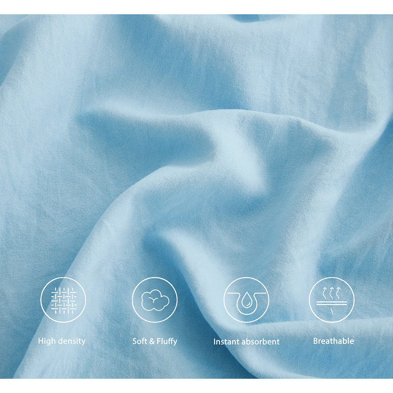 Washed Microfiber Bedding Microfiber Sheet Set, Cal.King Sheet Set + Fitted Sheet + 2 Pillowcases, Chambray