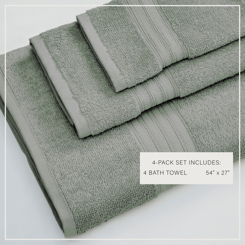 Serviettes de bain 100% coton ultra douces à séchage rapide, Eucalyptus