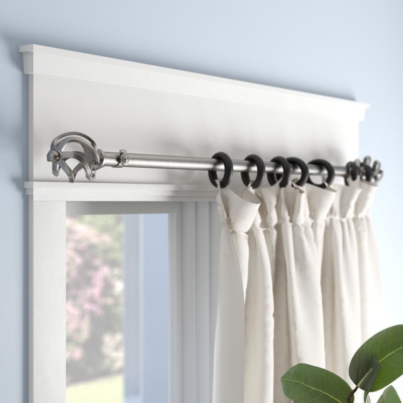 Tringle à rideaux simple Arnes, De 28 po à 48 po de largeur, Nickel satiné