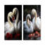 Swans Romantic Portrait - Ensemble de 3 décorations murales en métal Swans-717229763